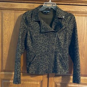 Catherine Malandrino Leopard Print Leather Jacket